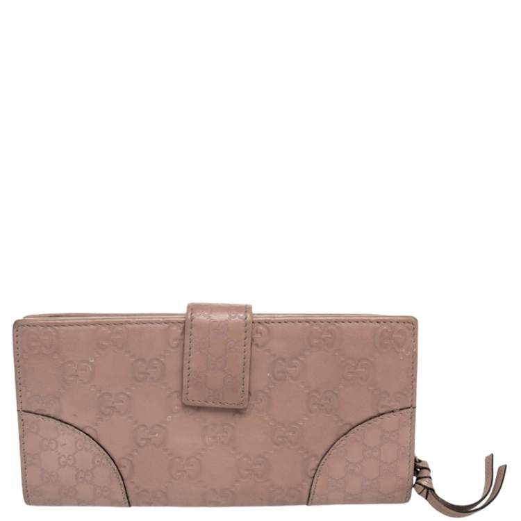 Pre Owned Gucci Beige Guccissima Leather Bree Bifold Wallet