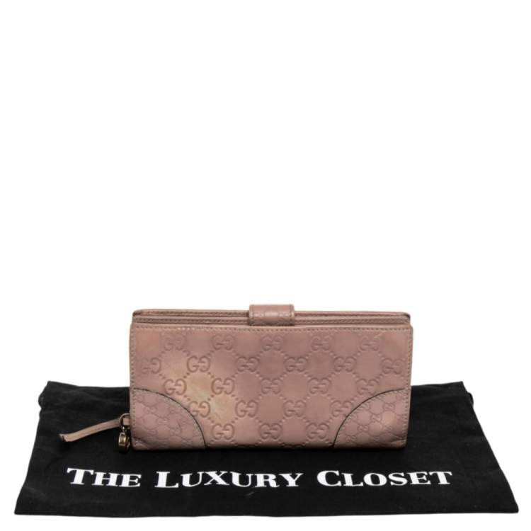 Pre Owned Gucci Beige Guccissima Leather Bree Bifold Wallet