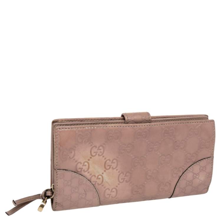 Pre Owned Gucci Beige Guccissima Leather Bree Bifold Wallet