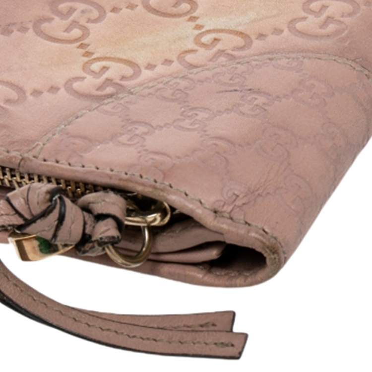 Pre Owned Gucci Beige Guccissima Leather Bree Bifold Wallet