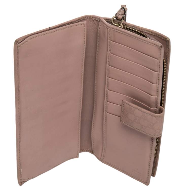 Pre Owned Gucci Beige Guccissima Leather Bree Bifold Wallet