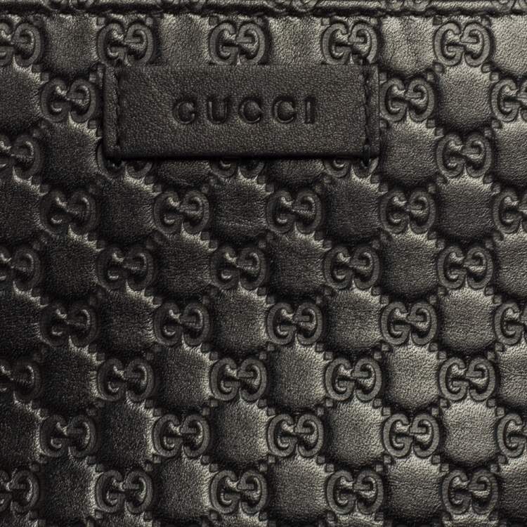 Pre Owned Gucci Black Microguccissima Leather Bifold Wallet