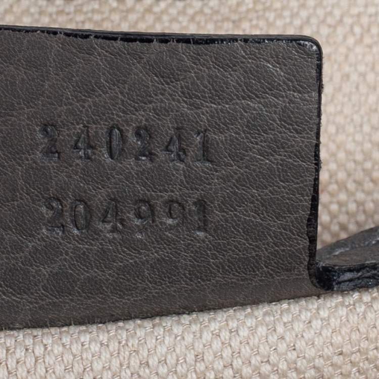 Pre Owned Gucci Grey Leather Large New Bamboo Tassel Top Handle Bag