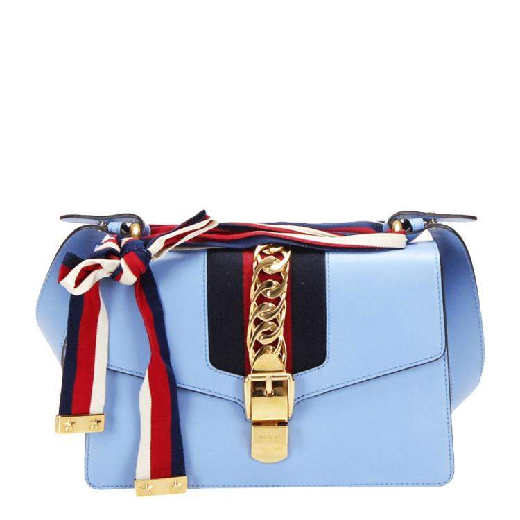Gucci Blue Leather Sylvie Shoulder Bag Gucci | TLC