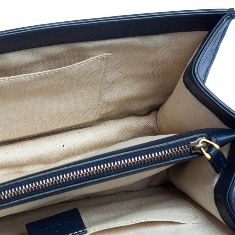 Pre Owned Gucci Tri Color Leather Medium Dionysus Bamboo Top Handle Bag