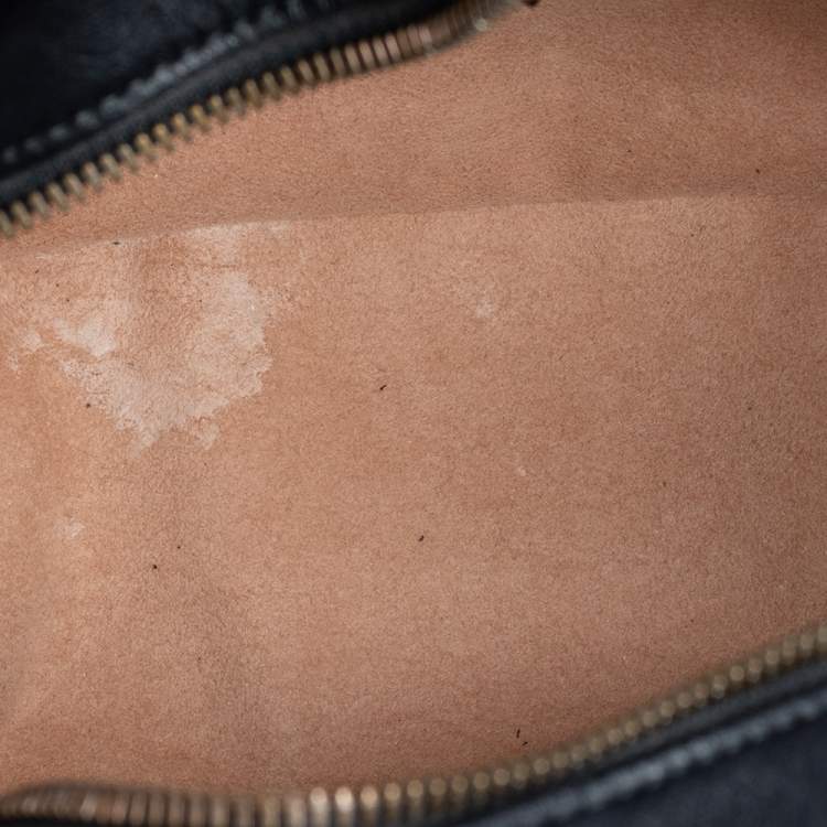 Pre Owned Gucci Black Matelassé Leather GG Marmont Backpack