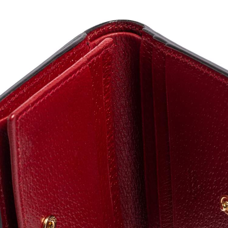 Pre Owned Gucci Beige GG Supreme Canvas Tian Bifold Card Holder 