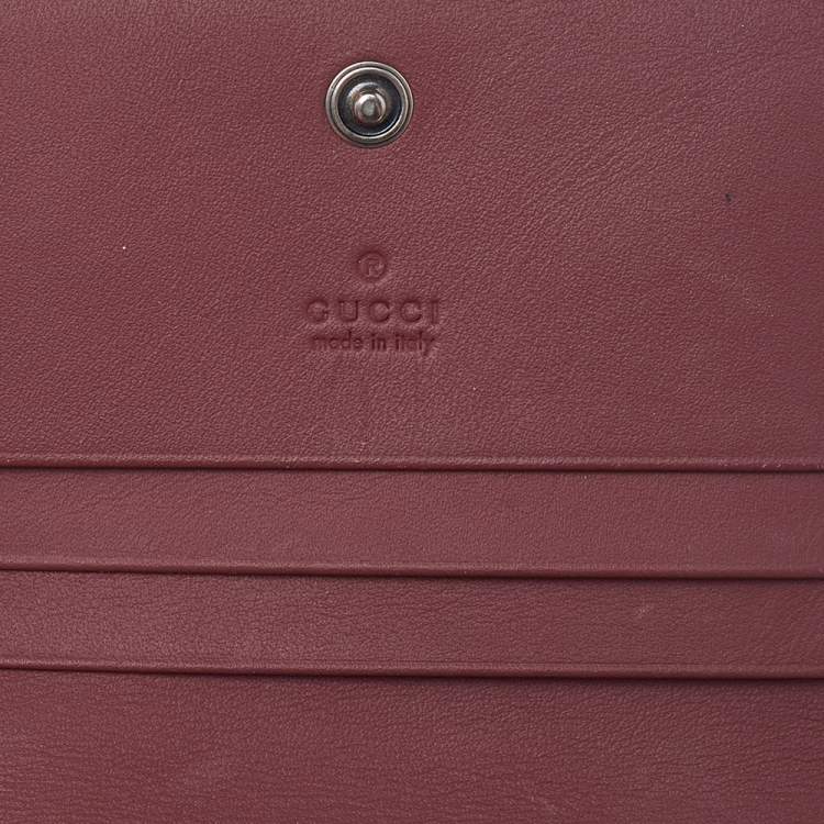 Pre Owned Gucci Beige/Pink GG Supreme Canvas Blooms Card Case