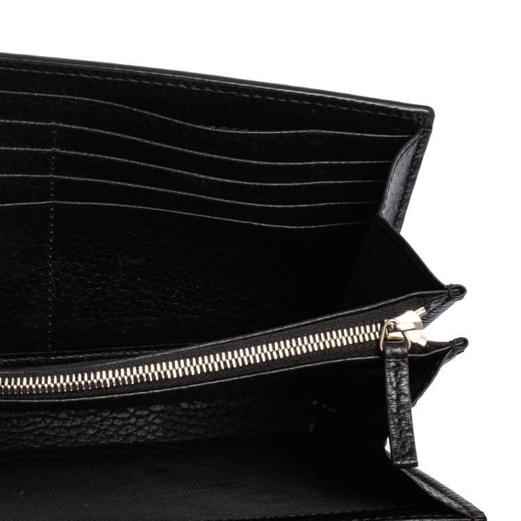 Pre Owned Gucci Black Leather Mini Dionysus Wallet On Chain