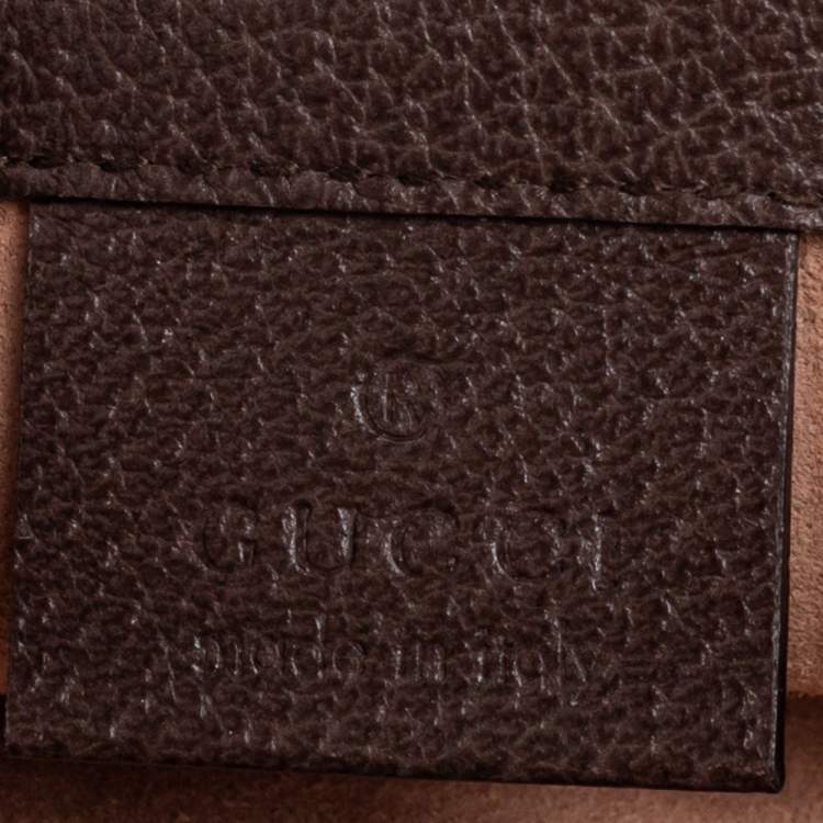 Pre Owned Gucci Beige/Ebony GG Supreme Coated Canvas and Leather Mini Ophidia Bucket Bag 