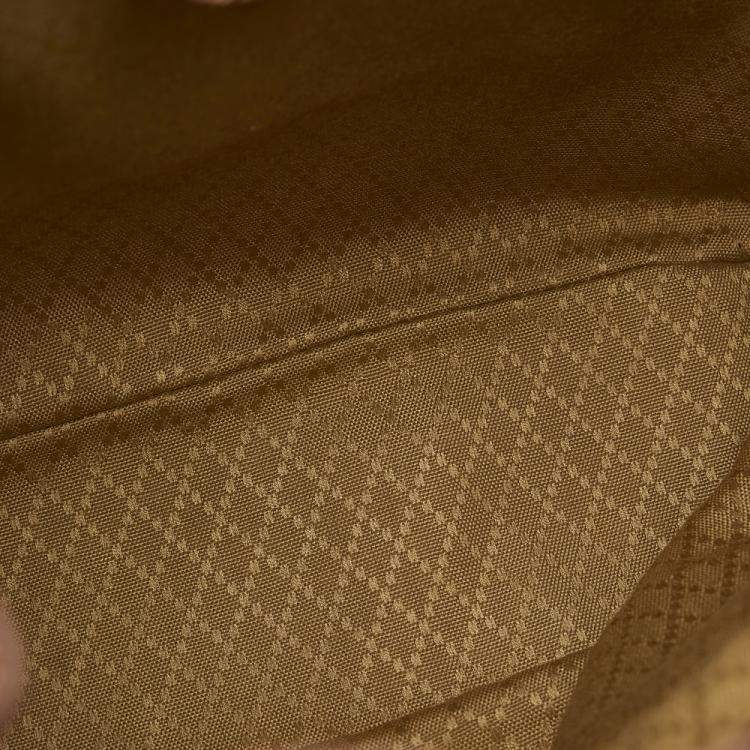 Pre Owned Gucci Brown Leather and Suede Bamboo Backpack