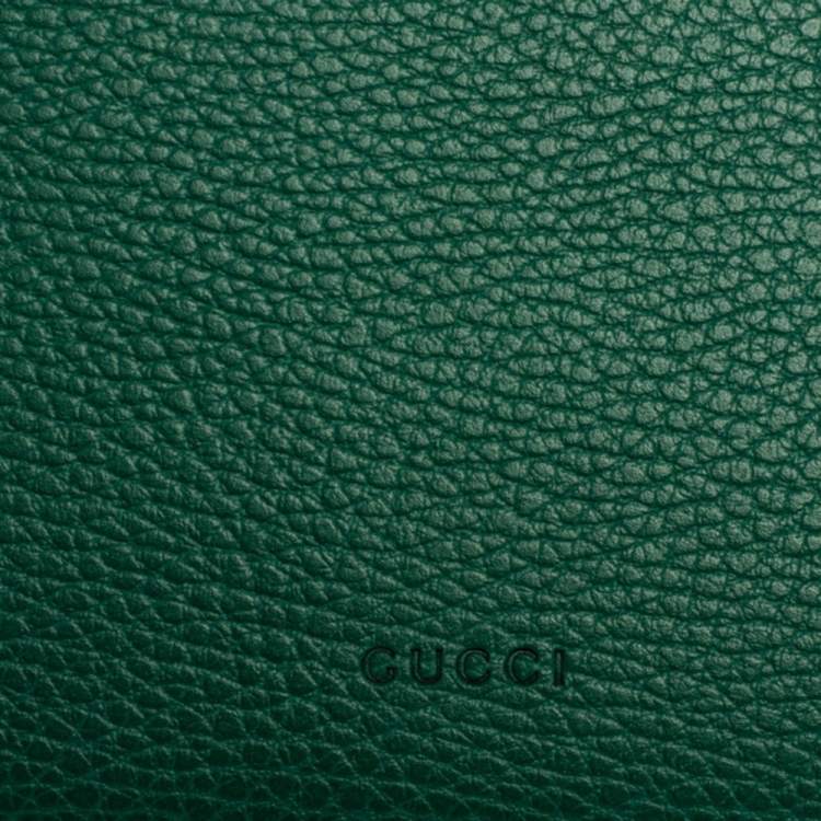 Pre Owned Gucci Green Leather Dionysus Wallet On Chain