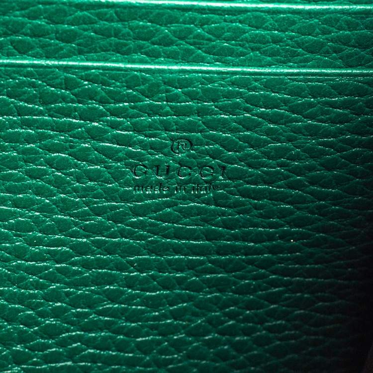 Pre Owned Gucci Green Leather Dionysus Wallet On Chain