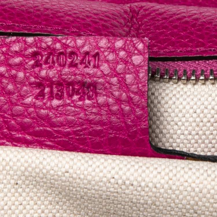 Pre Owned Gucci Pink Leather Large New Bamboo Tassel Top Handle Bag