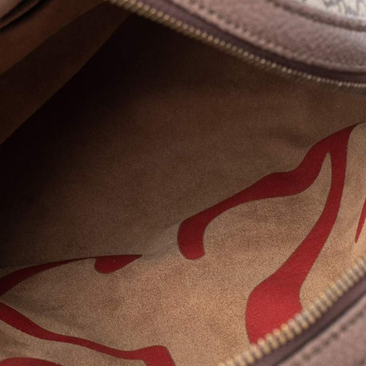 مملوكة مسبقًا Gucci Red/Beige GG Supreme and Leather Bosco Backpack