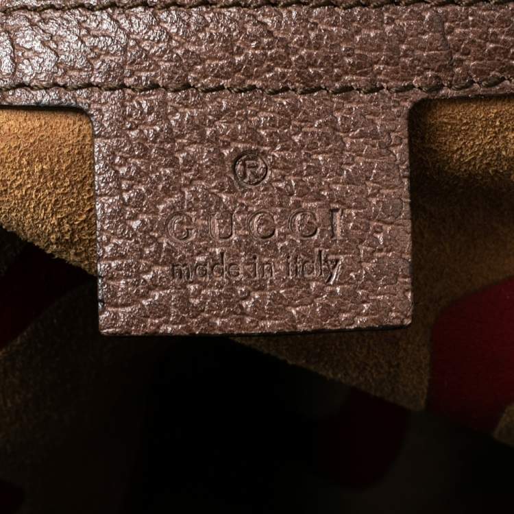 مملوكة مسبقًا Gucci Red/Beige GG Supreme and Leather Bosco Backpack