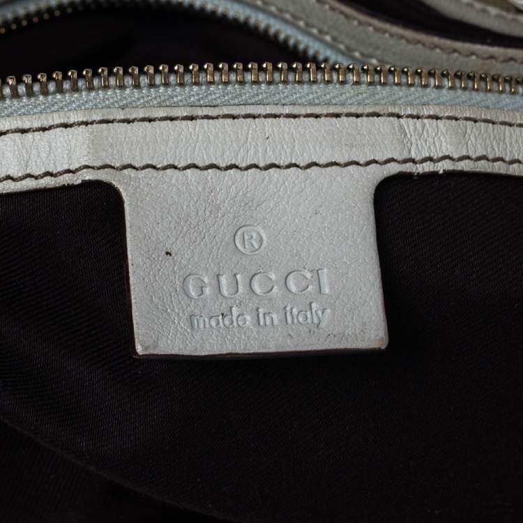 Pre Owned Gucci White/Beige GG Canvas and Leather Pelham Tote