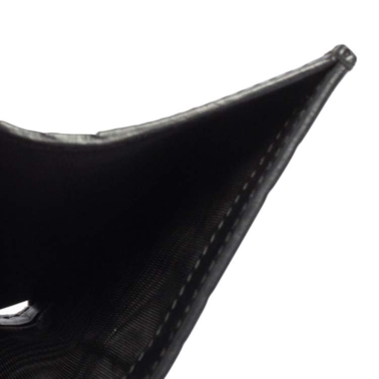 Pre Owned Gucci Black Guccissima Leather Card Case