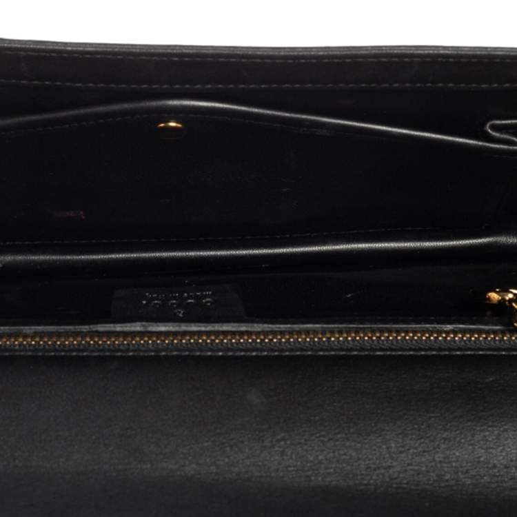 Pre Owned Gucci Iridescent Pink Crackled Leather 58 Clutch 