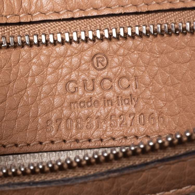 Pre Owned Gucci Beige Leather Small Bamboo Daily Top Handle Bag