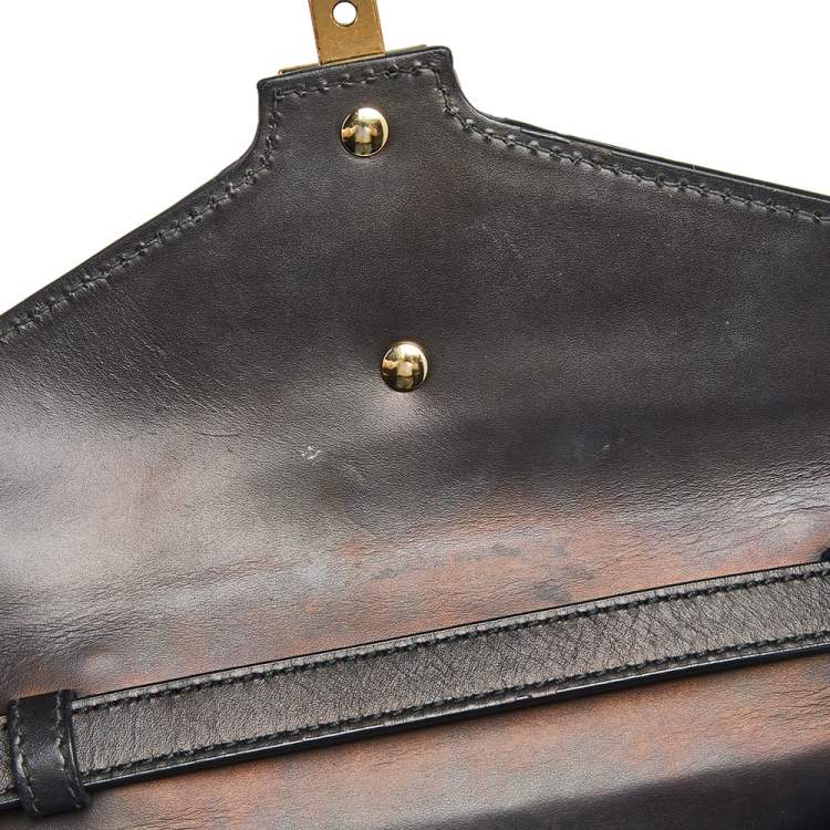 Pre Owned Gucci Black Leather Mini Sylvie Top Handle Bag