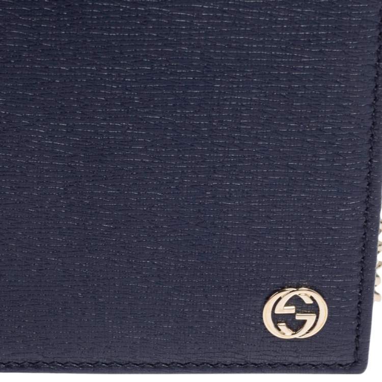 Pre Owned Gucci Blue Leather Betty Wallet on Chain
