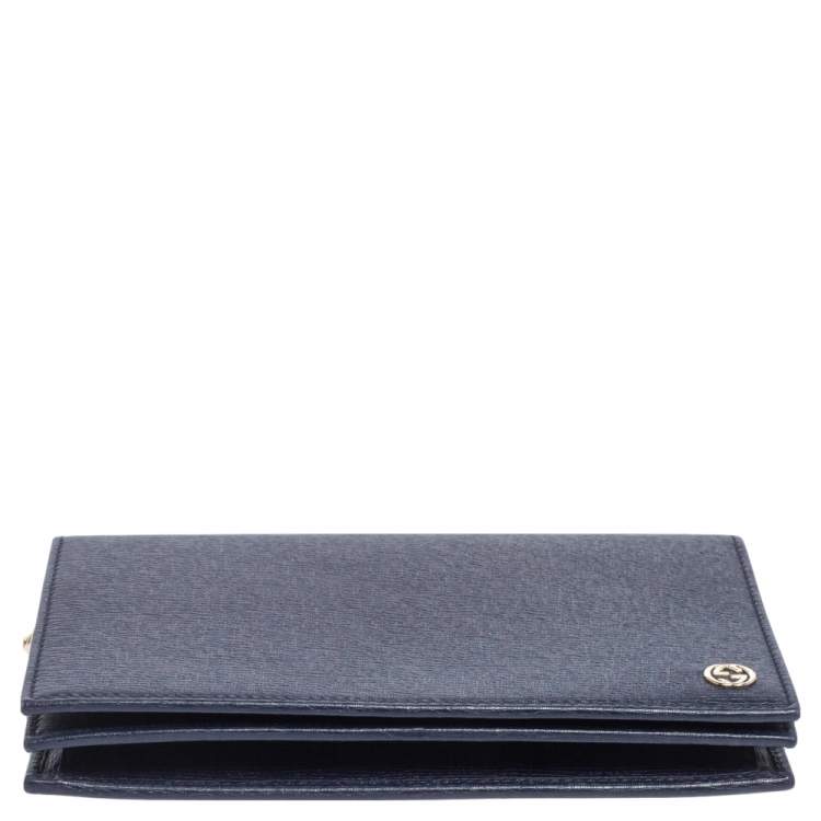 Pre Owned Gucci Blue Leather Betty Wallet on Chain