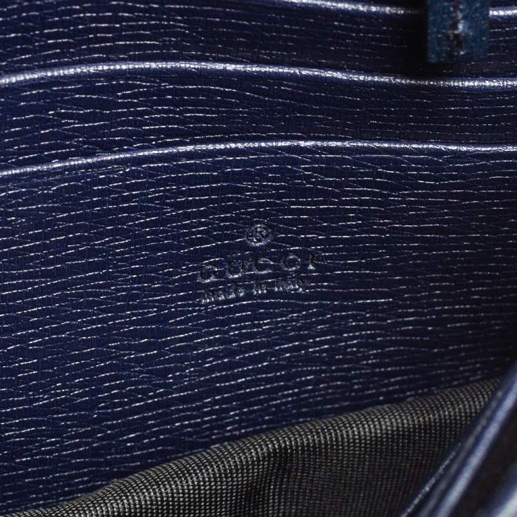 Pre Owned Gucci Blue Leather Betty Wallet on Chain