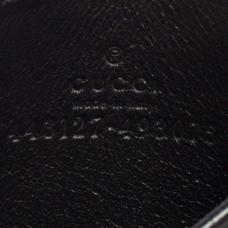 Pre Owned Gucci Black Matelassé Leather GG Marmont Card Holder