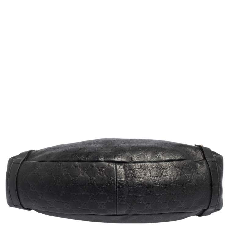 مملوكة مسبقًا Gucci Black Guccissima Leather Abbey Tote