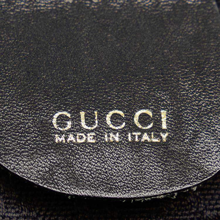 Pre Owned Gucci Black Leather Bamboo Backpack