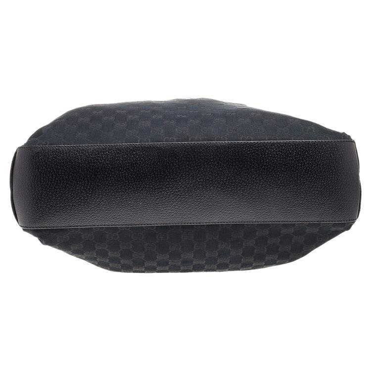 Pre Owned Gucci Black GG Canvas Large Web Handle Vertical Tote Bag