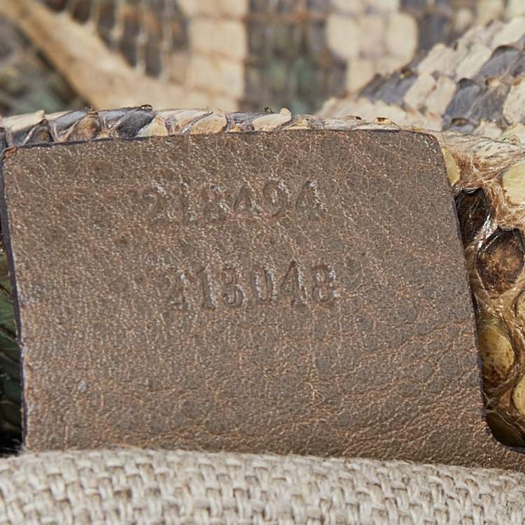 Pre Owned Gucci Beige/Green Python Large Darwin Convertible Backpack