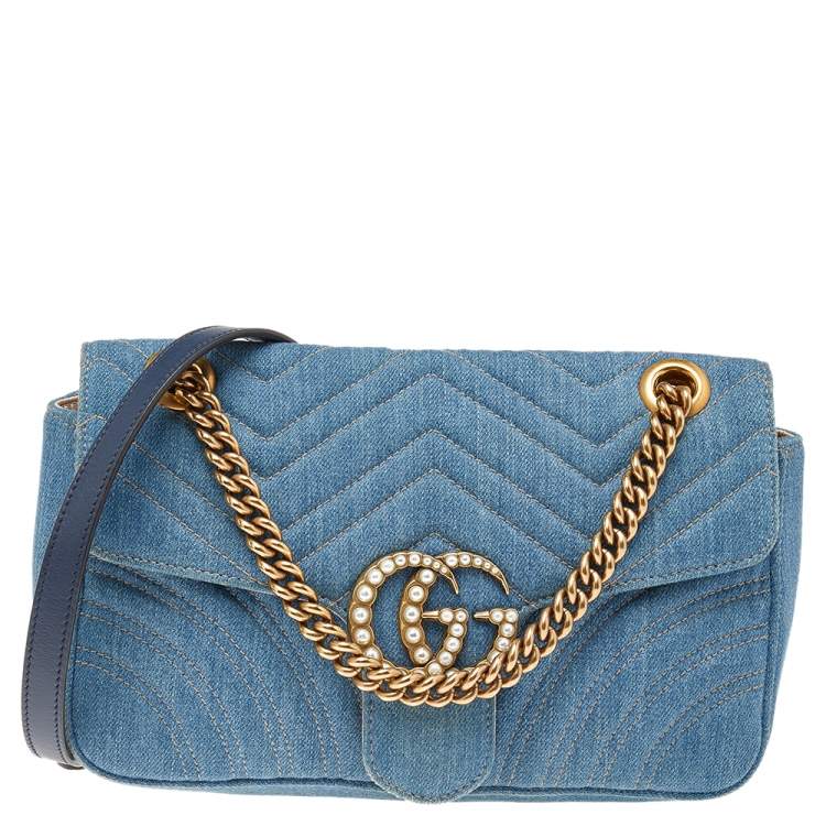 gucci marmont Denim With Pearls | eBay