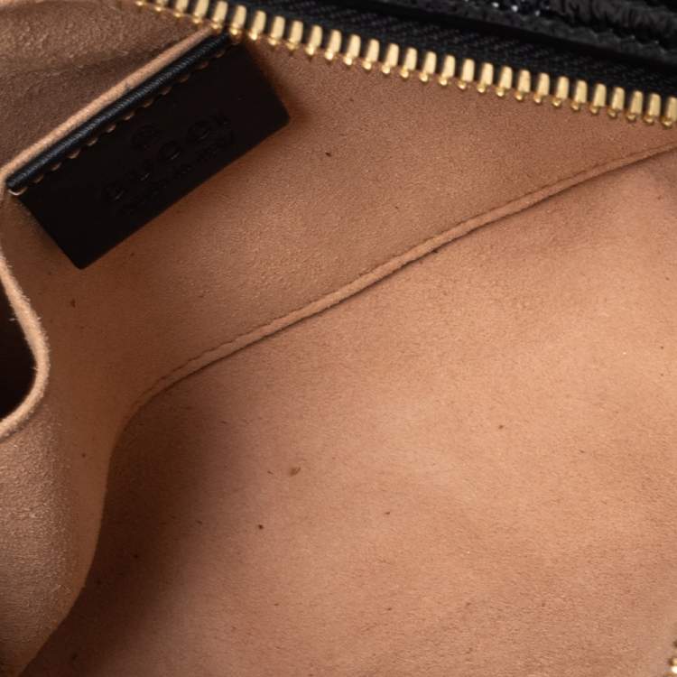Pre Owned Gucci Brown Suede and Patent Leather GG Ophidia Belt Bag