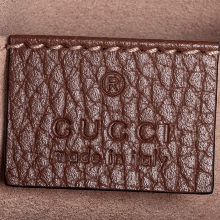 Pre Owned Gucci Blue/Tan GG Denim and Leather Mini Ophidia Crossbody Bag   