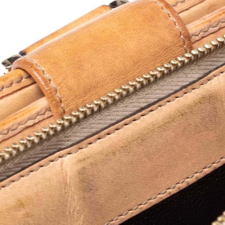 Pre Owned Gucci Metallic Beige GG Canvas and Leather D Ring Continental Wallet