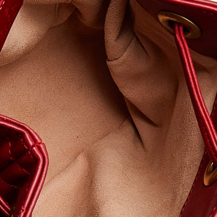 Pre Owned Gucci Red Quilted Leather GG Marmont Backpack
