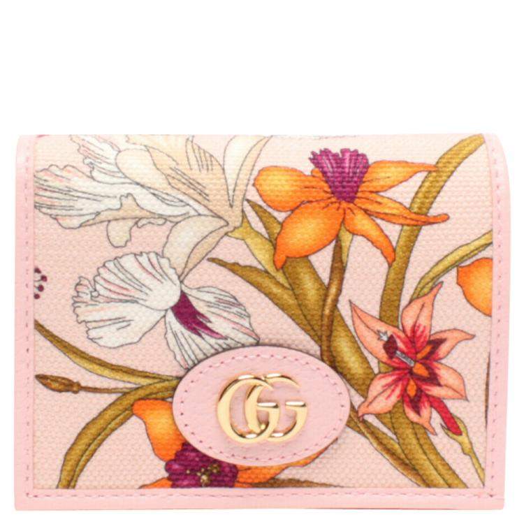 gucci pink flower wallet