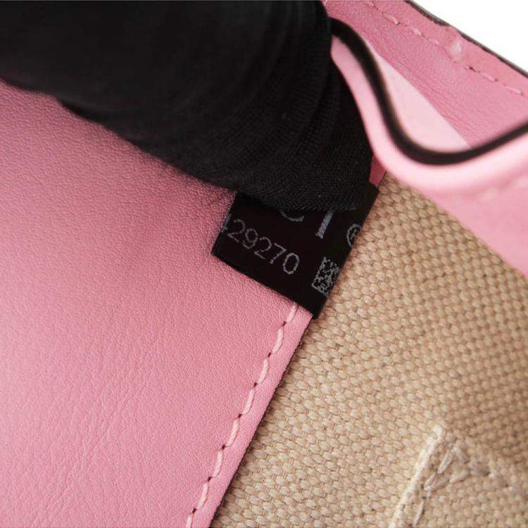 Pre Owned Gucci Pink Calf Leather Medium Bamboo Dionysus Embroidered Top Handle Bag