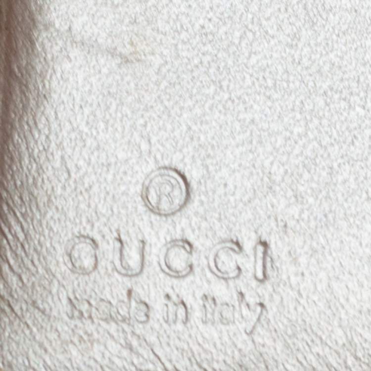 Pre Owned Gucci Metallic Silver GG Imprime Canvas Trifold Wallet