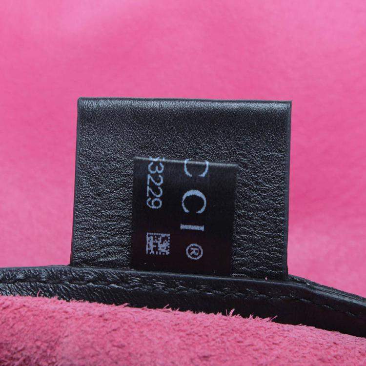 Pre Owned Gucci Pink Logo Drawstring Leather Backpack 