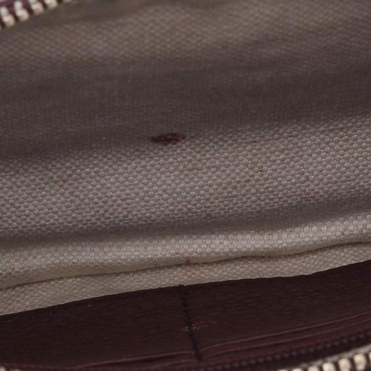Pre Owned Gucci Burgundy Leather Soho Wristlet Clutch