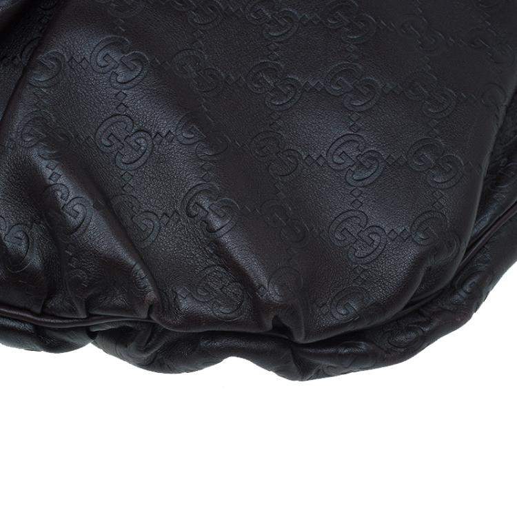 Pre Owned Gucci Burgundy Guccussima Leather Large Hysteria Hobo
