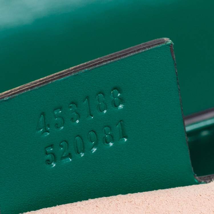 Pre Owned Gucci Green Guccissima Leather Small Padlock Top Handle Bag