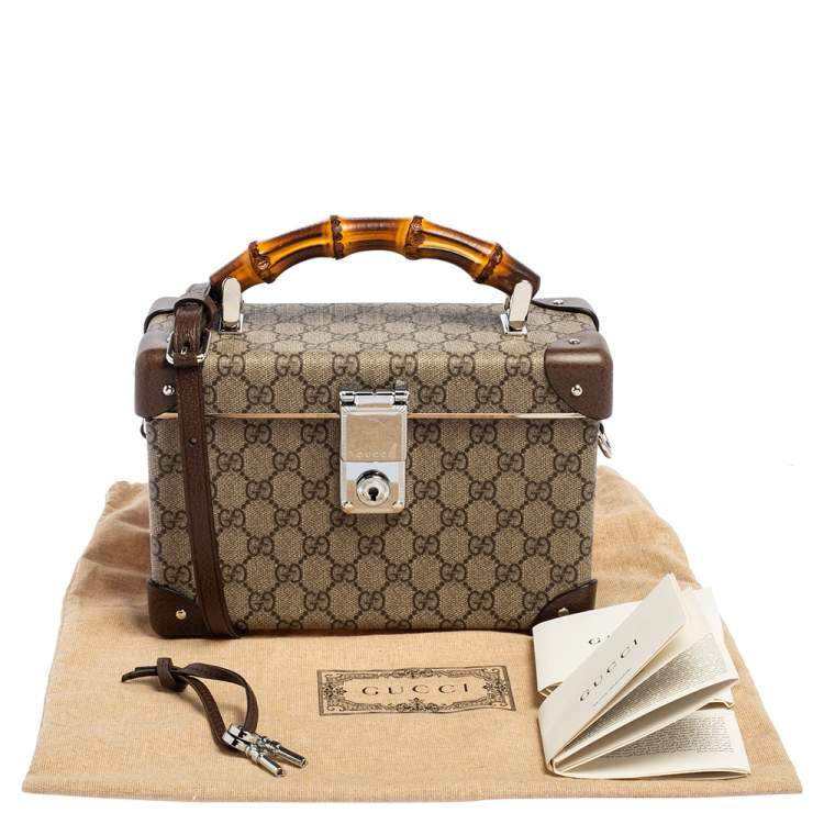 Pre Owned Gucci Beige/Brown GG Supreme Canvas Globe-Trotter Case Bag