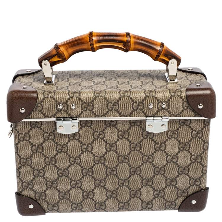Pre Owned Gucci Beige/Brown GG Supreme Canvas Globe-Trotter Case Bag