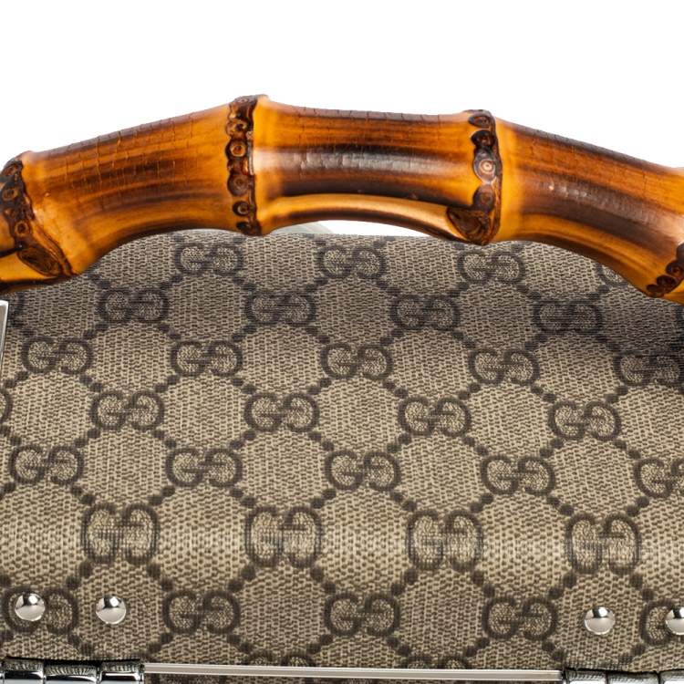Pre Owned Gucci Beige/Brown GG Supreme Canvas Globe-Trotter Case Bag