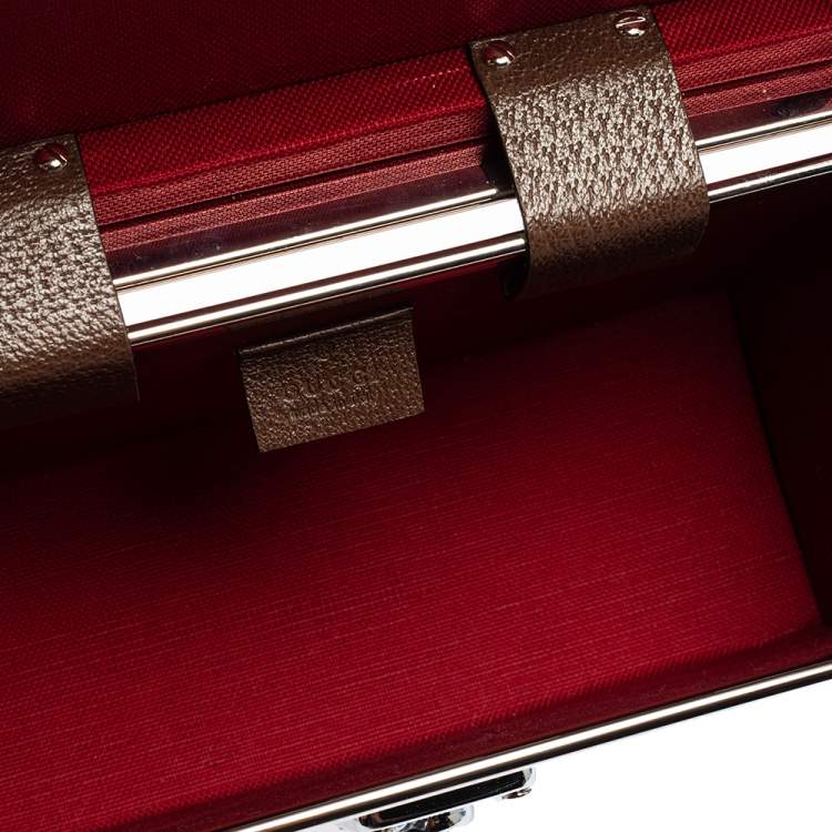Pre Owned Gucci Beige/Brown GG Supreme Canvas Globe-Trotter Case Bag