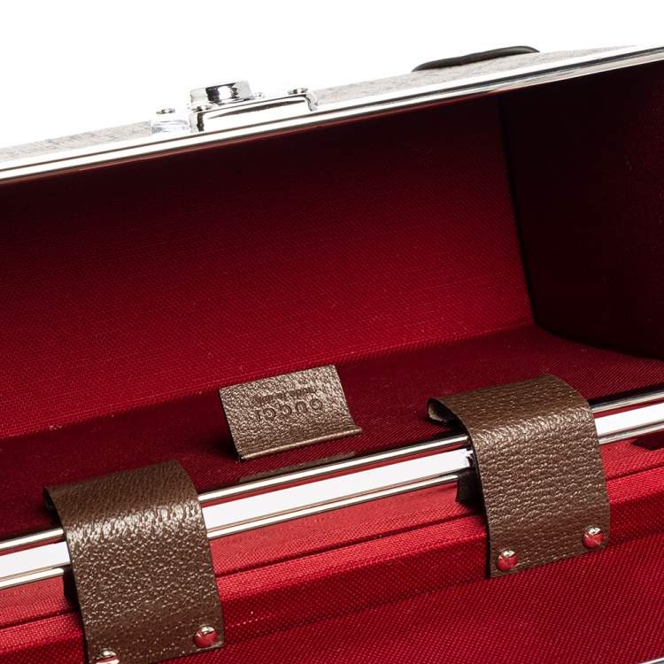 Pre Owned Gucci Beige/Brown GG Supreme Canvas Globe-Trotter Case Bag